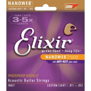 Cuerdas Elixir Acoustic Phosphor Bronze NW Custom Light 11-52