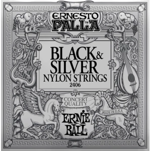 Cadenas Ernie Ball Ernesto Palla Black y Silver Nylon