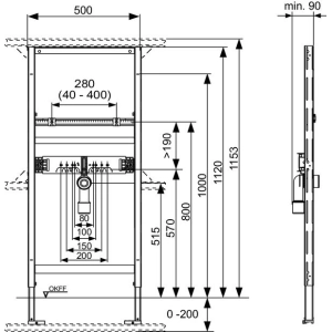 Instalación para inodoro Tece 9310000