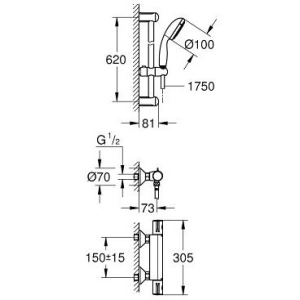 Sistema de ducha Grohe Grohtherm 800 34565000