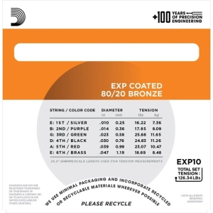 DAddario EXP Coated 80/20 Bronze 10-47