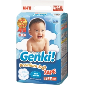 Pañales Genki Premium Soft Tape S / 72 pcs