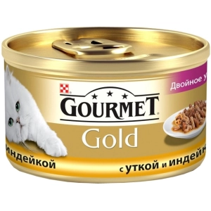 Comida para gatos Gourmet Packaging Gold Canned with Duck/Turkey 0,085 kg