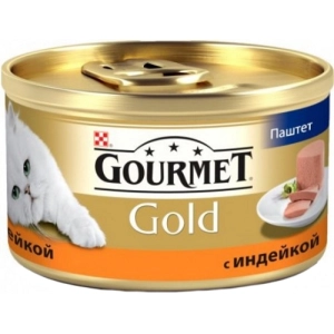 Comida para gatos Gourmet Packaging Gold Canned with Turkey 0,085 kg