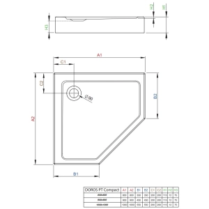 Radaway Doros PT Compact SDRPTP9090