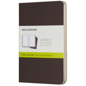 Bloc de notas Moleskine Set of 3 Plain Cahier Journals Pocket Brown