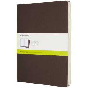 Bloc de notas Moleskine Set of 3 Plain Cahier Journals XLarge Brown