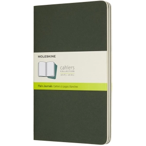 Bloc de notas Moleskine Set of 3 Plain Cahier Journals Large Green