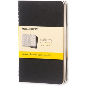 Bloc de notas Moleskine Set of 3 Squared Cahier Journals Pocket Black