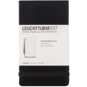 Bloc de notas Leuchtturm1917 Ruled Reporter Notebook Black