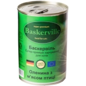 Comida para gatos Baskerville Cat Canned with Venison/Poultry 0,4 kg