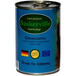 Comida para perros Baskerville Dog Canned with Lamb/Cock 0,4 kg