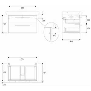 Mueble bajo lavabo Kolo Life 70