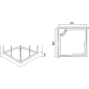 Plato de ducha AM-PM Bliss Square W55T-303-090W