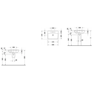 Lavabo Duravit P3 Comforts 233160