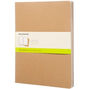 Bloc de notas Moleskine Set of 3 Plain Cahier Journals XXL Beige