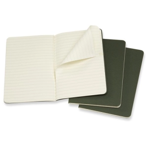 Moleskine Set of 3 Ruled Cahier Journals Pocket Green