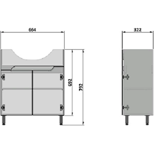 Mueble bajo lavabo Nautilus Prime 70