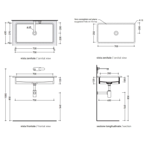 Lavabo Flaminia Miniwash MW75SP