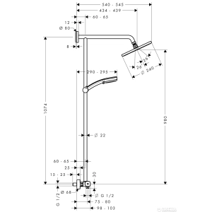 Hansgrohe Verso 240 Showerpipe 27205000