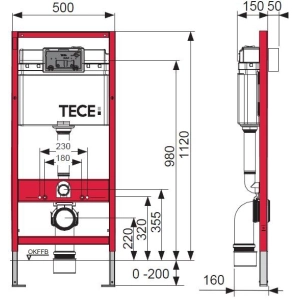 Instalación para inodoro Tece 9400001