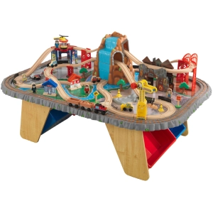 Seguimiento automático / ferrocarril KidKraft ​​Waterfall Junction Train Set and Table 17498