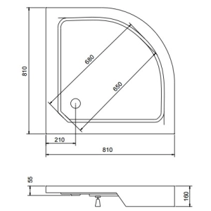 Plato de ducha Besco Alex 80x80