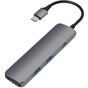 Lector de tarjetas / USB-hub Satechi Slim Aluminum Type-C Multi-Port Adapter 4K