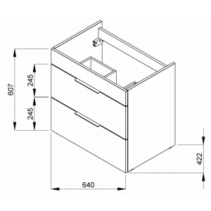 Mueble bajo lavabo Roca Suit 65