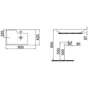 Lavabo Idevit Lara 0201-2805