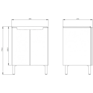 Mueble bajo lavabo Kolo Modo 60-2