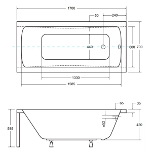 Besco Optima 170x70