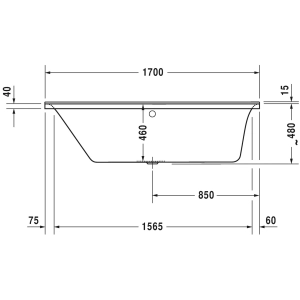 Bañera Duravit P3 Comforts 170x75