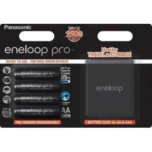 Acumulador / batería Panasonic Eneloop Pro 4xAA 2500 mAh + case