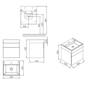 Mueble bajo lavabo Ravak SD Natural 500