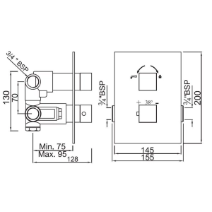 Mezclador Jaquar Kubix 35671F