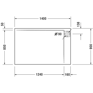 Plato de ducha Duravit P3 Comforts 720162