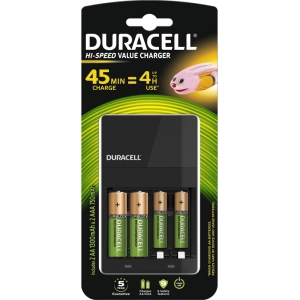 Cargador de batería Duracell CEF14 + 2xAA 1300 mAh + 2xAAA 750mAh