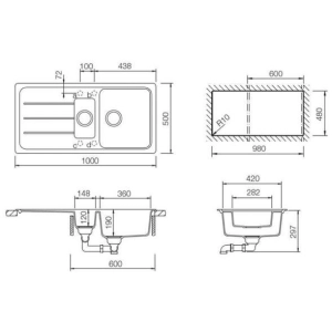 Fregadero Teka Simpla 60B L-TG