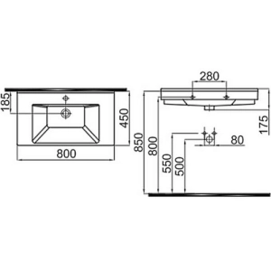 Lavabo Idevit Merkur 0201-3805