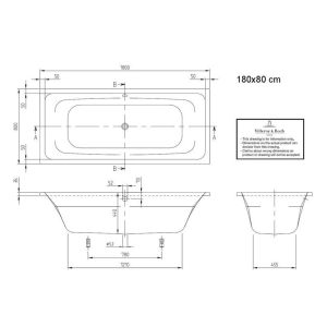 Bañera Villeroy y Boch Targa Style 180x80