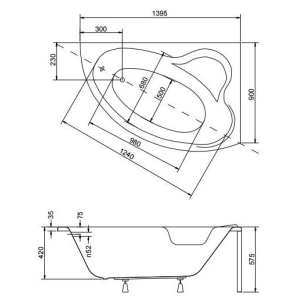 Bañera Besco Ada 140x90