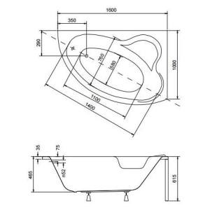 Bañera Besco Ada 160x100