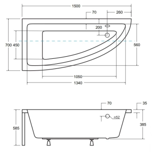 Besco Praktika 150x70