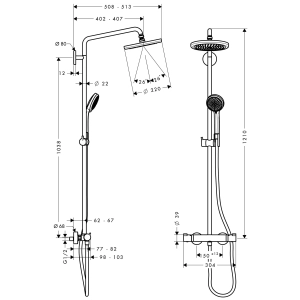 Hansgrohe Croma Showerpipe 220 27188000