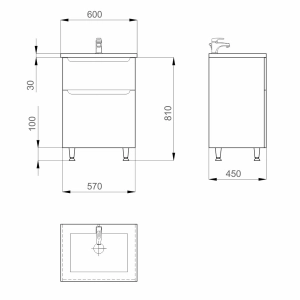 Mueble bajo lavabo SANWERK Era 60