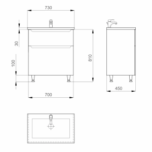 Mueble bajo lavabo SANWERK Era 70