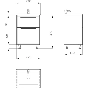 Mueble bajo lavabo SANWERK Greta 60