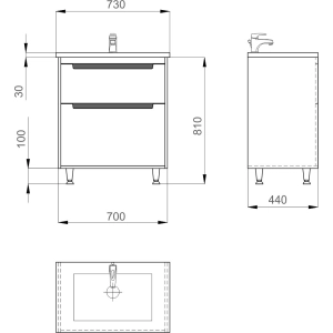 Mueble bajo lavabo SANWERK Greta 70