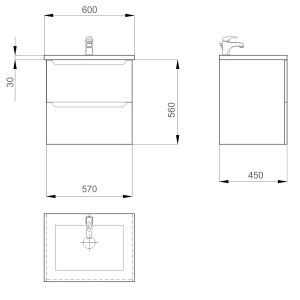 Mueble bajo lavabo SANWERK Era Air 60